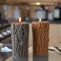 F179 3D Stump Shape Scented Candle Silicone Mold for Candle Making Diy Bark Candle Plaster Ornaments Grinding Tool