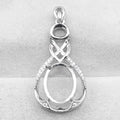 Sterling Silver 11*14mm Semi Mount Pendant Empty Frame Blank Support Setting S925 Base Holder Without Center Stone for DIY Inlay