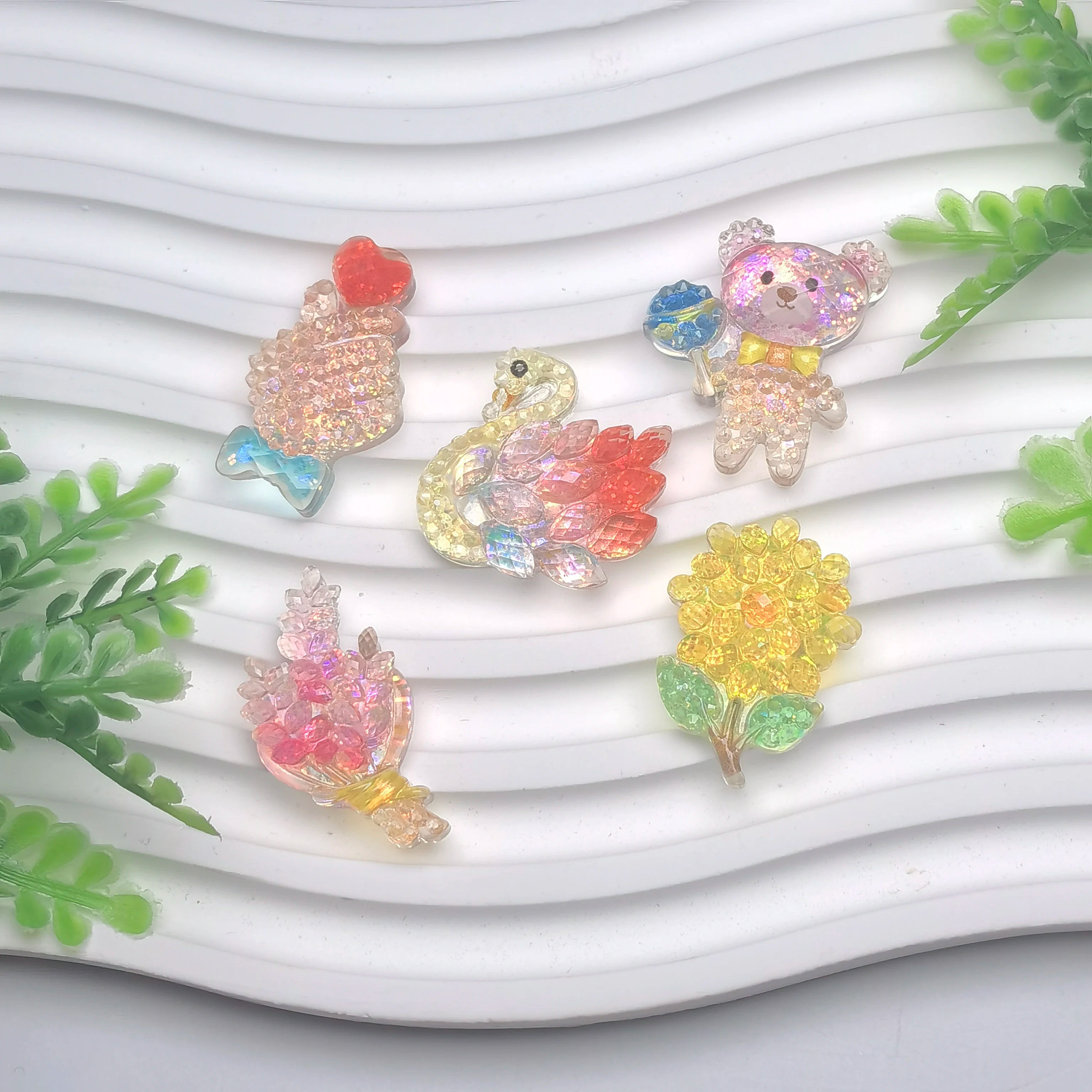 Cartoon Animal Resin Beads Hair Accessory Phone Case Back Decor Slime Toys DIY Making Shoe Jewelry Charms Hair Clip Sticker