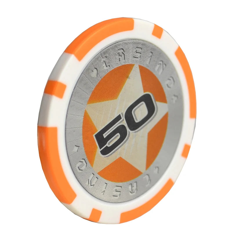 Custom Texas Hold'em Poker Chips Luxury ABS+Iron+Clay with Custom Logo and Built-in Metal Lastic Chips for Casino Golf Price