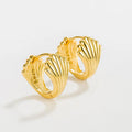 925 Sterling Silver Gold Seashell Hoop Earrings Women