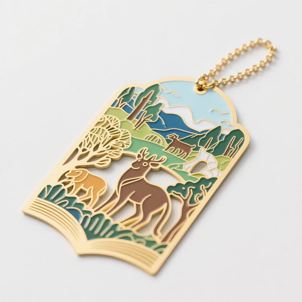 Book Lover Gift Set Hollowed Out Envelope Cutter Copper Plant Bookmark Custom 3D Logo Gold Metal Plated Brass Laser Cut Bookmark