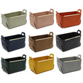 Ready Stock PU Leather Storage Basket Decoration Storage Holder Basket Hanging Basket With Handle With Many Colors