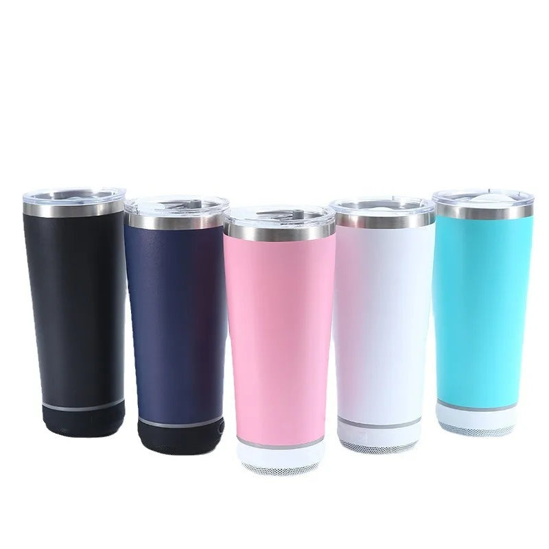 Wholesale Stainless Steel Insulated Smart Wireless Music Tumbler With Bluetooth 16oz/20oz Speaker Car Cup With Bottle Opener
