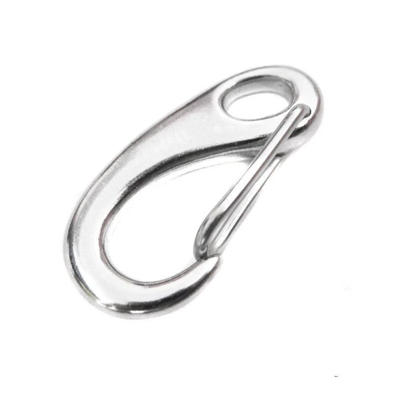 Dropshipping Durable 316 Stainless Steel 50 mm Egg Shape Spring Snap Quick Release scuba Carabiner Clip Hook Diving
