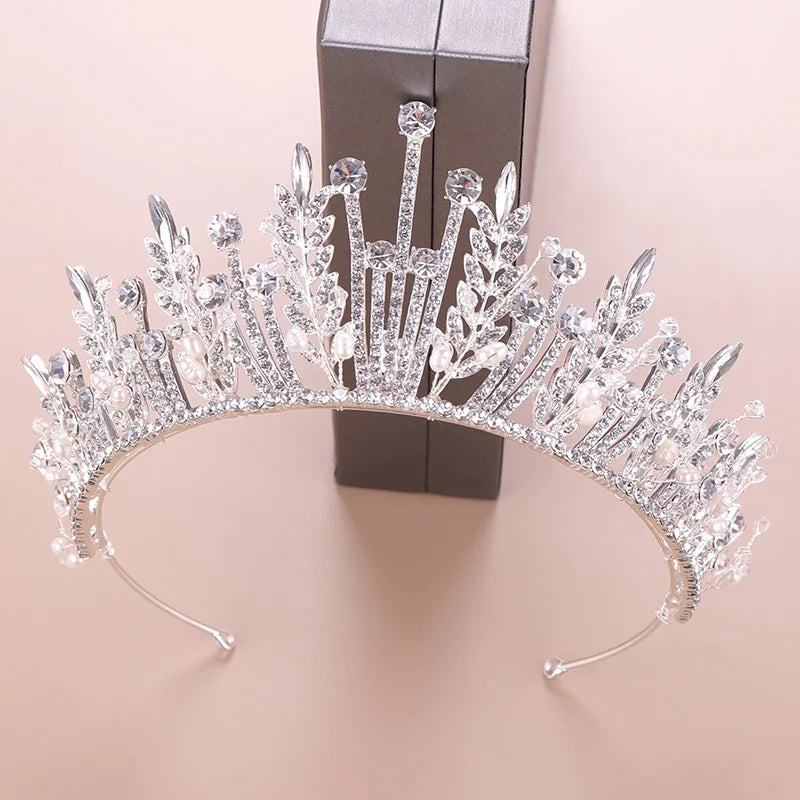 New Arrival Fashion Bridal Crown Set Wedding Tiara Diadema Crystal Color AB Crystal Crowns
