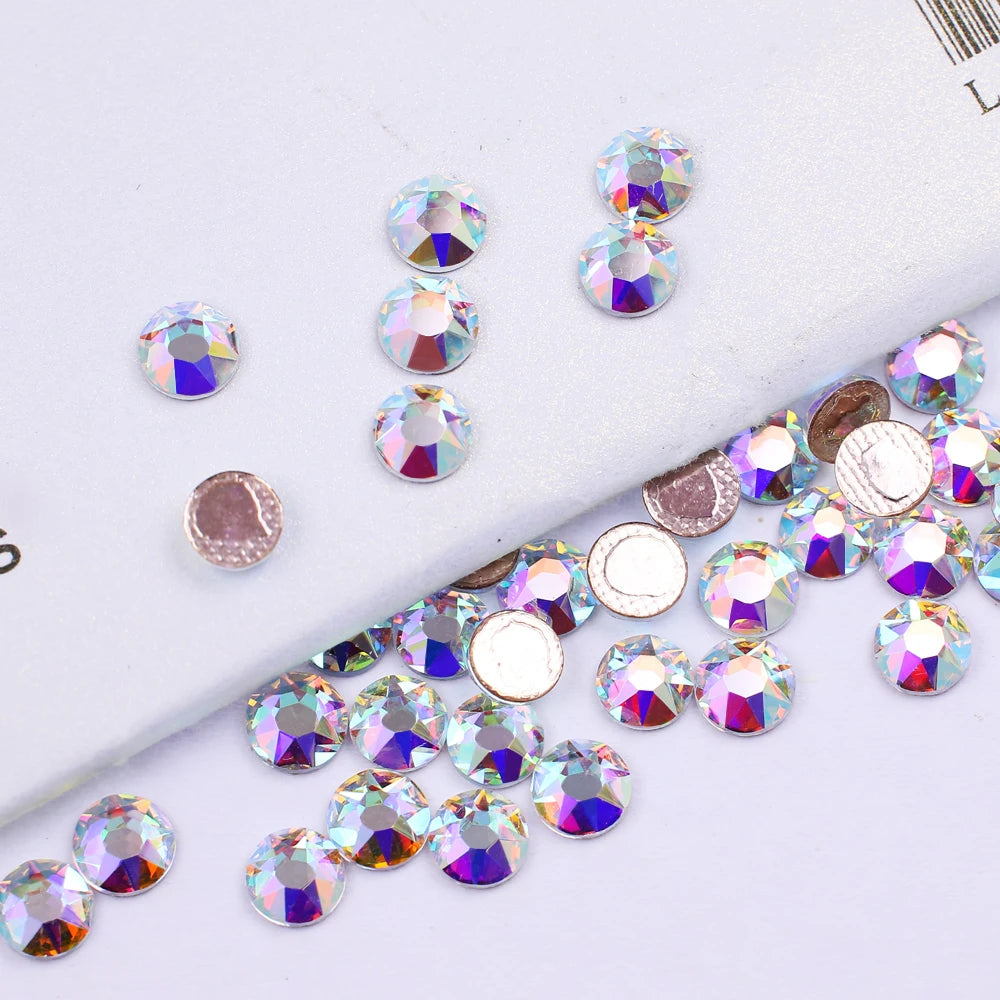 2088/8+8 High Quality Non-hotfix Glass Rhinestones 16 Faces Cut 8 Big + 8 Small Sun Flower Facets Ss16 Ss20 Flatback Rhinestone