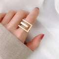 Fashion Gold Filled Personality Geometric Metal Rings for Girls