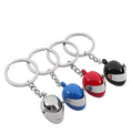 Fashion Mini Zinc Alloy Motorcycle Helmet Carabiner Keychain with Movable Sunshade and Laser Engraved Logo for Key Holder