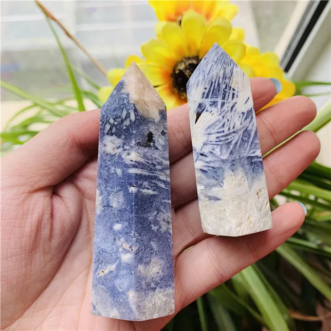 Natural Purple Violet Jasper Crystal Point Tower Crystal Wand