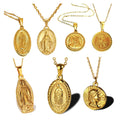 Tarnish Free Religious Saint Michael Pendant 18k Gold Plated Virgin Mary Medal Pendant Vintage Miraculous Guadalupe Necklace