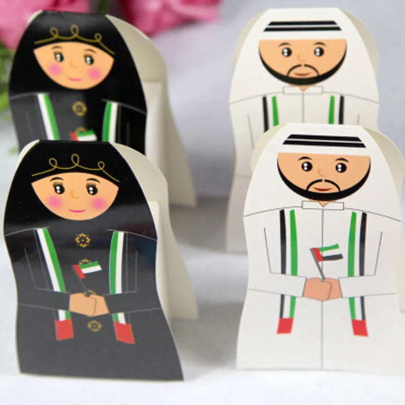 Eid Mubarak Gift Box Arab Sheik Wedding Candy Box Bride Groom Favors Packaging Bag Cardboard Boxes Anniversary Paper Crafts