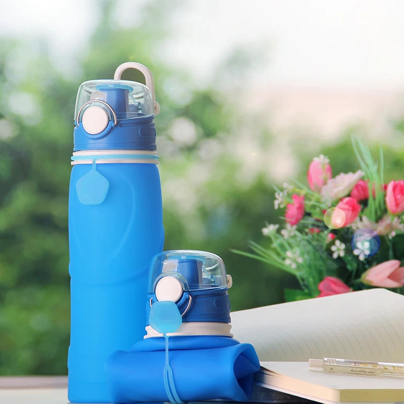 Wholesale BPA Free Foldable 1L Drinking Water Bottle Collapsible Reusable Gym Outdoor Travel Sports Silicone Water Bottle