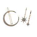3 Set Premium Vintage Gold Silver Blonde Rhinestone Hairpins Accessories Moon Tiny Star Jewled Bobby Pins Snow Flake Hair Clip
