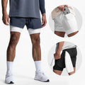 Men Shorts 2 in 1 Quick Dry Workout Running Tight Gym Shorts Streetwear Bodybuilding Jogger Compression Shorts M-XXXL