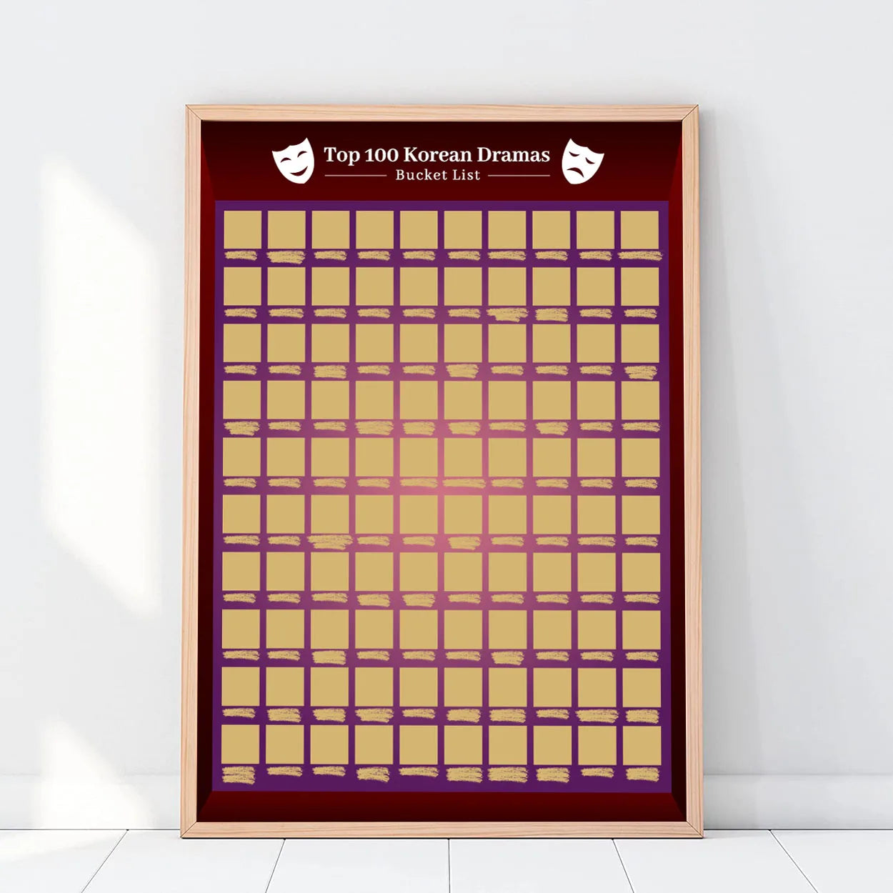 Hot Selling 100 Bucket List Poster 16.5 X 23.4'' 100 K-Dramas Scratch Off Poster for Korean Drama Fans