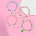 Trendy Style Chinese Colorful Beaded Bracelets for Women Girl Cute Shell Charm Bracelet Crystal Gemstone Beads Bracelet