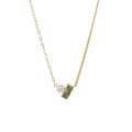 Women Jewelry Hot Selling Fashion Trendy Vintage Stainless Steel Emerald Pendant Gold Color Women Necklace