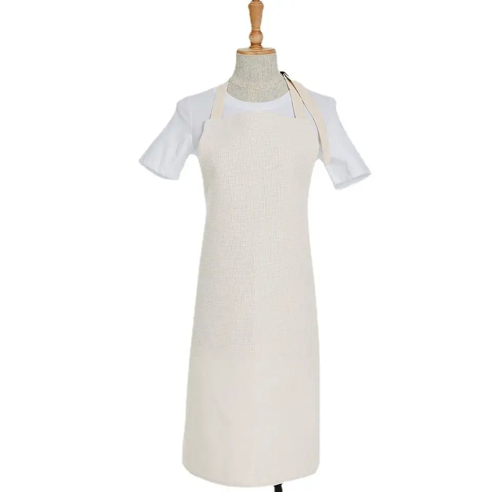 26/31.5 Inches 66/80 cm Natural Color Custom Sublimation Linen Adult Aprons for Home Hotel Kitchen Use