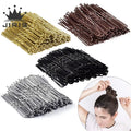 JIRIS Wholesale 6 Cm Metal 100Pcs Per Bag Colorful Women Fancy U Shape Hair Pins Hair Bobby Pins for Bun Hair Styling