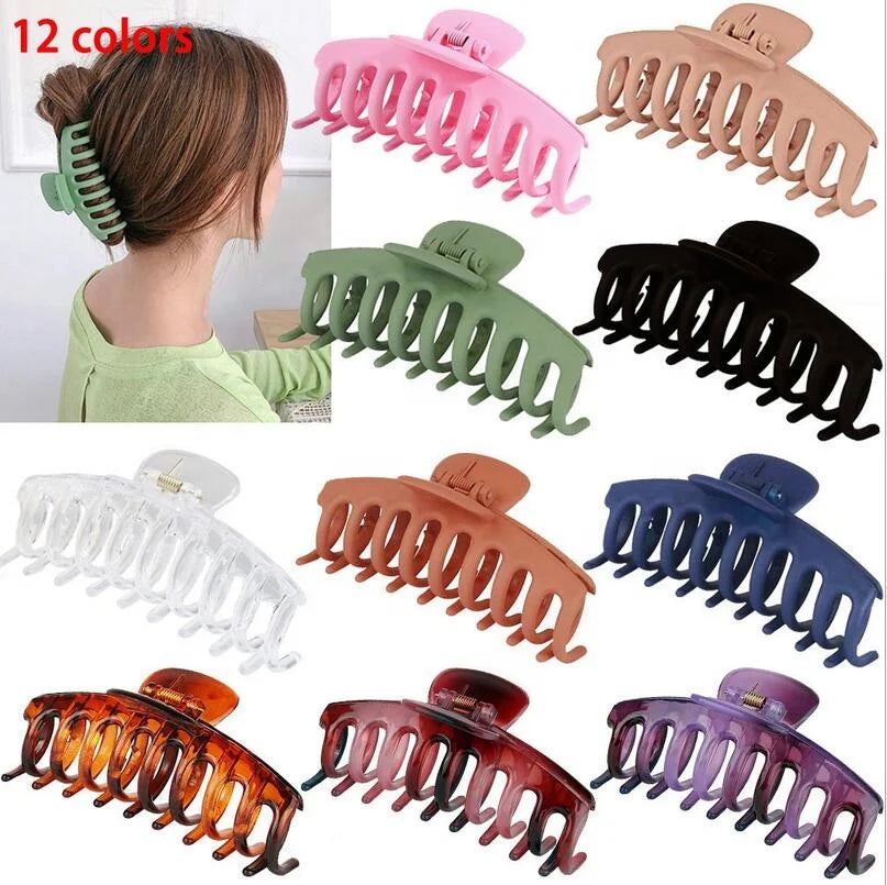 Beauty Black Hair Claw Clip Painting Tortoiseshell Plastic Hair Claw for Large Claw Clips for Thick Hair