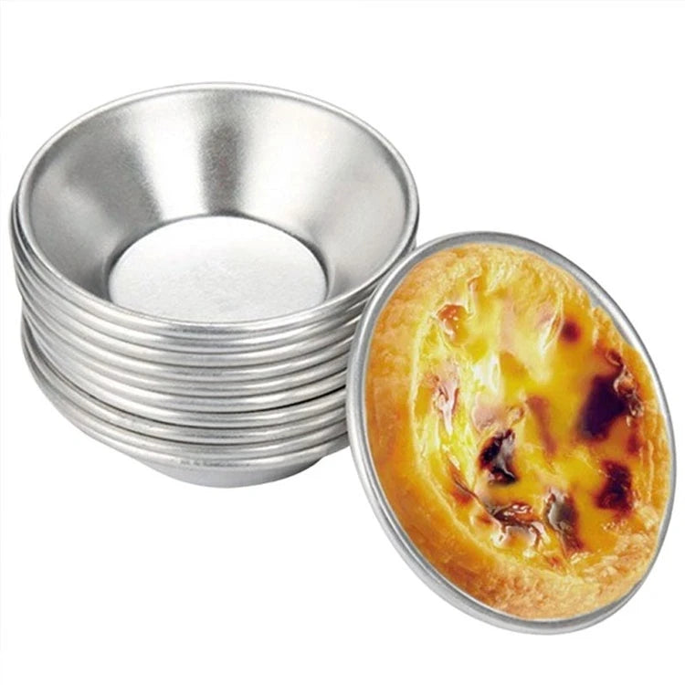 Aluminum Egg Tart Mold Cupcake Pie Cookie Tins Pudding Mould Reusable Mini Metal Baking Cups