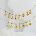 LUCKYDG Waterproof Non Tarnish Hypoallergenic 18K Gold Stainless Steel Charm Flower Star Butterfly Pendant DIY Necklace Jewelry