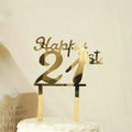 ECCOBELLA Acrylic Ins Style Cake Topper 18th 21st 30th 40th 50th 60th Birthdays Reusable Happy Birthday Cake Supplies Decoration