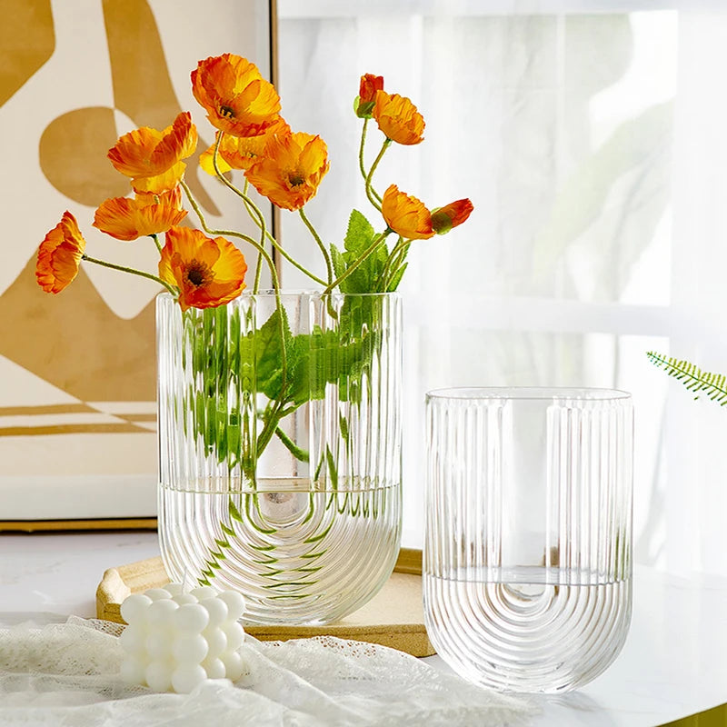 Nordic Flower Arrangements Home Decoration Living Room Table Decor Flower Glass Vase for Decoration Gifts