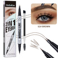 Waterproof Double Head Liquid Eyebrow Pencil With Brush 2 Fork Tip Long Lasting Quick-drying Eyebrow Pencil With 5 Colors