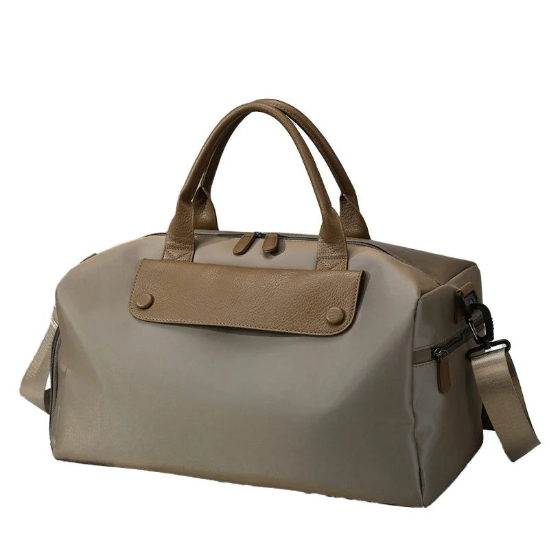 Women's Large Capacity Polyester Fitness Storage Bag Hand-held Travel Luggage Zipper Fashion Style for Short Distance Swimming