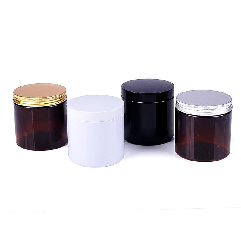 Wholesale Brown Tall 100grm Pet Jar with Plastic Lid Transparent Amber Container Food Garde Packaging for Skin Care Cream