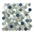 Hexagon Shape Metal Brushed Self Adhesive Wall Paper Peel and Stick Mosaic Tiles for Wall Decoration