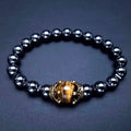 Wholesale Fashion Crown Natural Stone Beads Tiger Eye Lava Lapis Charm Bracelets for Men Can Be Customized