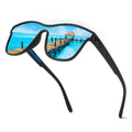 Unisex Custom Logo Polarized Sunglasses UV400 Lenses Multi-Frame PC Tac Glass Sports Riding Fishing-Ink Red Frame TR90 Material