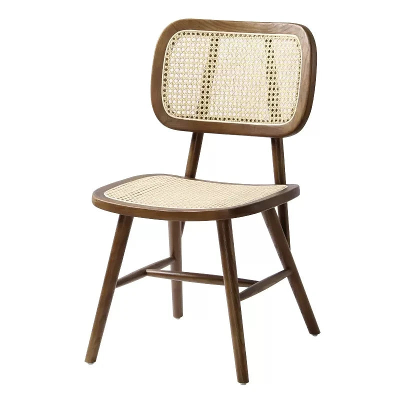 Vintage Scandinavian Style French Casual Wooden Dining Chairs Classic Restaurant Rattan Bistro Chairs Cafe Outdoor Furniture