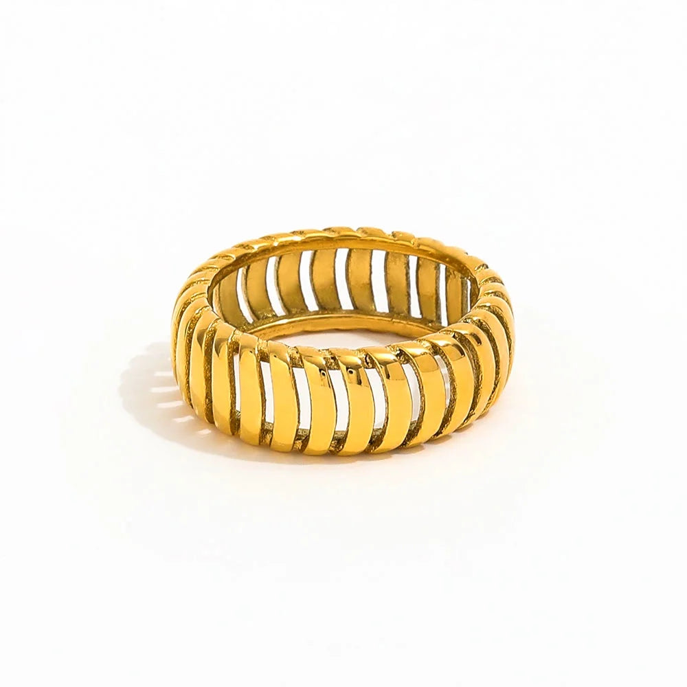Tarnish Free Stainless Steel Jewelry Hollowout  Rings for Women Trendy Jewelry 2021 Tarnish Free Jewelry