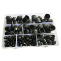 Black & White Plastic PE Hex Caps No-Thread Protection Acron Nut Dome Hexagon Screw Bolts Assortment Kits