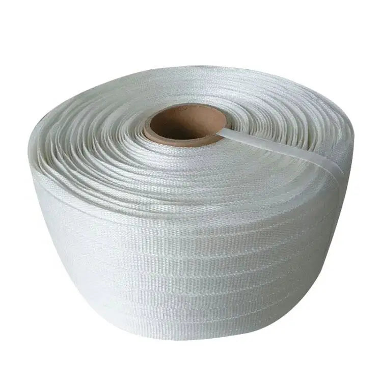 Factory Price High Tenacity Soft Fiber White Packing Belt Polyester Fiber Composite Cord Strap