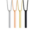 Customizable Stainless Steel Geometric Pendant Necklace with Gold Plating Bar and Blank Rectangular Jewelry DIY Accessories