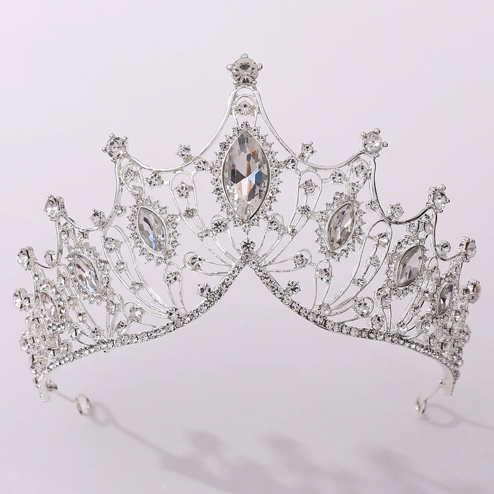 Vintage Women Bridal Accessories Wedding Hair Hoop Jewelry Hollow Crystal Diamond Crown Baroque Tiara