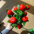 New Arrival B-2738 Artificial Pomegranate Plastic Fruits Green Plant Grass Bouquet For Home Wedding Decoration