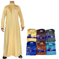 Moroccan Stock Saudi Arab Dubai Designer Arab Al Daffah Haramain Men's Thobe Brands Jubba for Men Designs