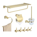 Pale Gold Color Bathroom Accessories Set Wall Mount Bathroom Towel Rack Set