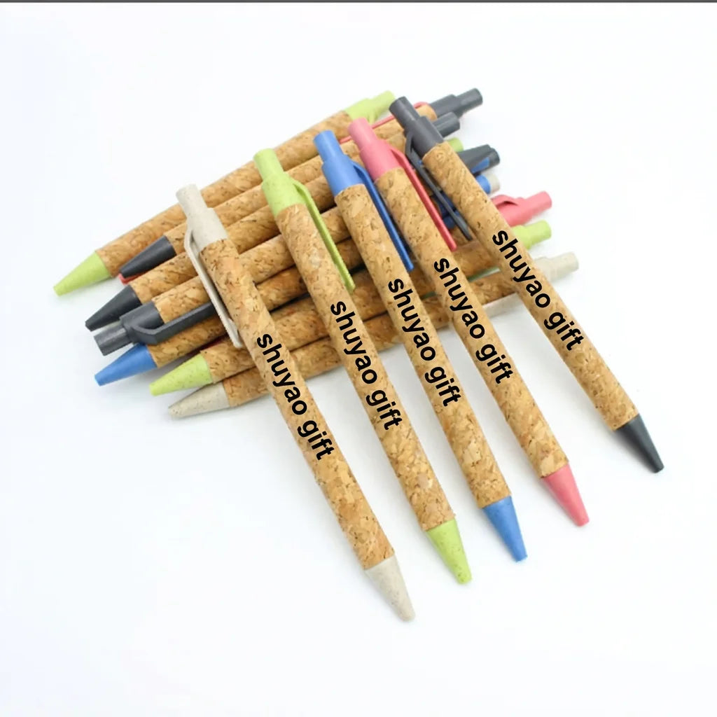 No Minimum Order Wheat Straw Ball Pen 2026 Biodegradable Eco-friendly Promotional Gift Pen 7 Days Lead Time