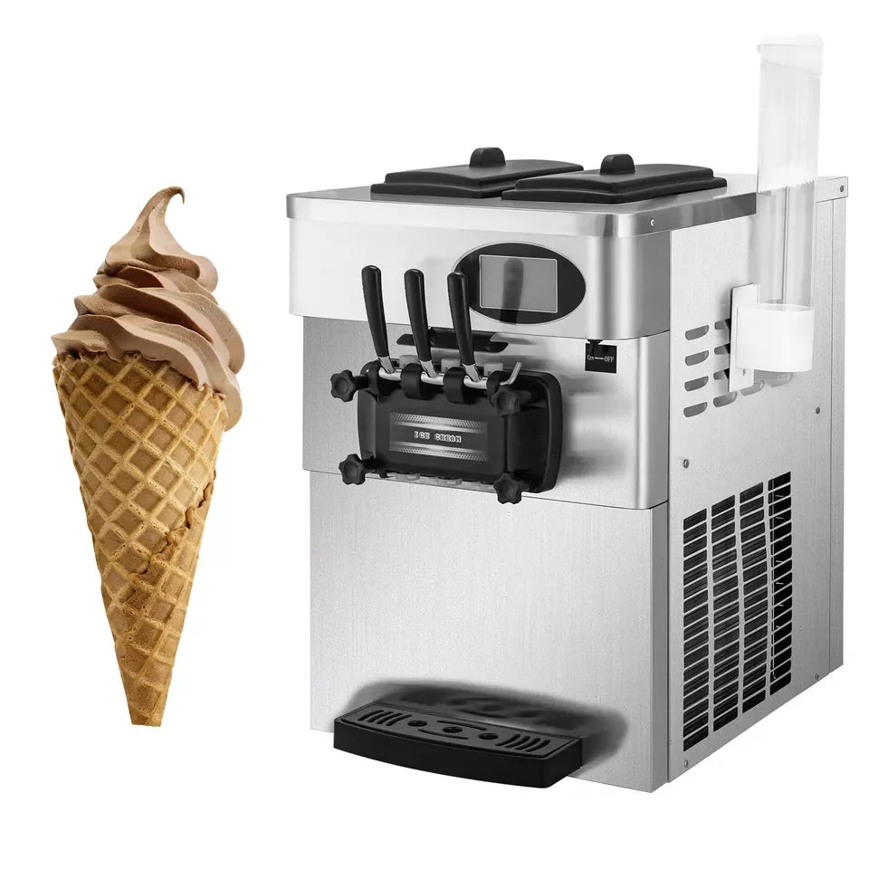 EU warehouse Special Counter R410a Refrigerating Fluid soft ice cream machine 3 flavors