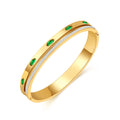 Stainless Steel Cubic Zirconia Bangle CZ Cuff Bracelet Bangle for Women Waterproof Jewelry Gift
