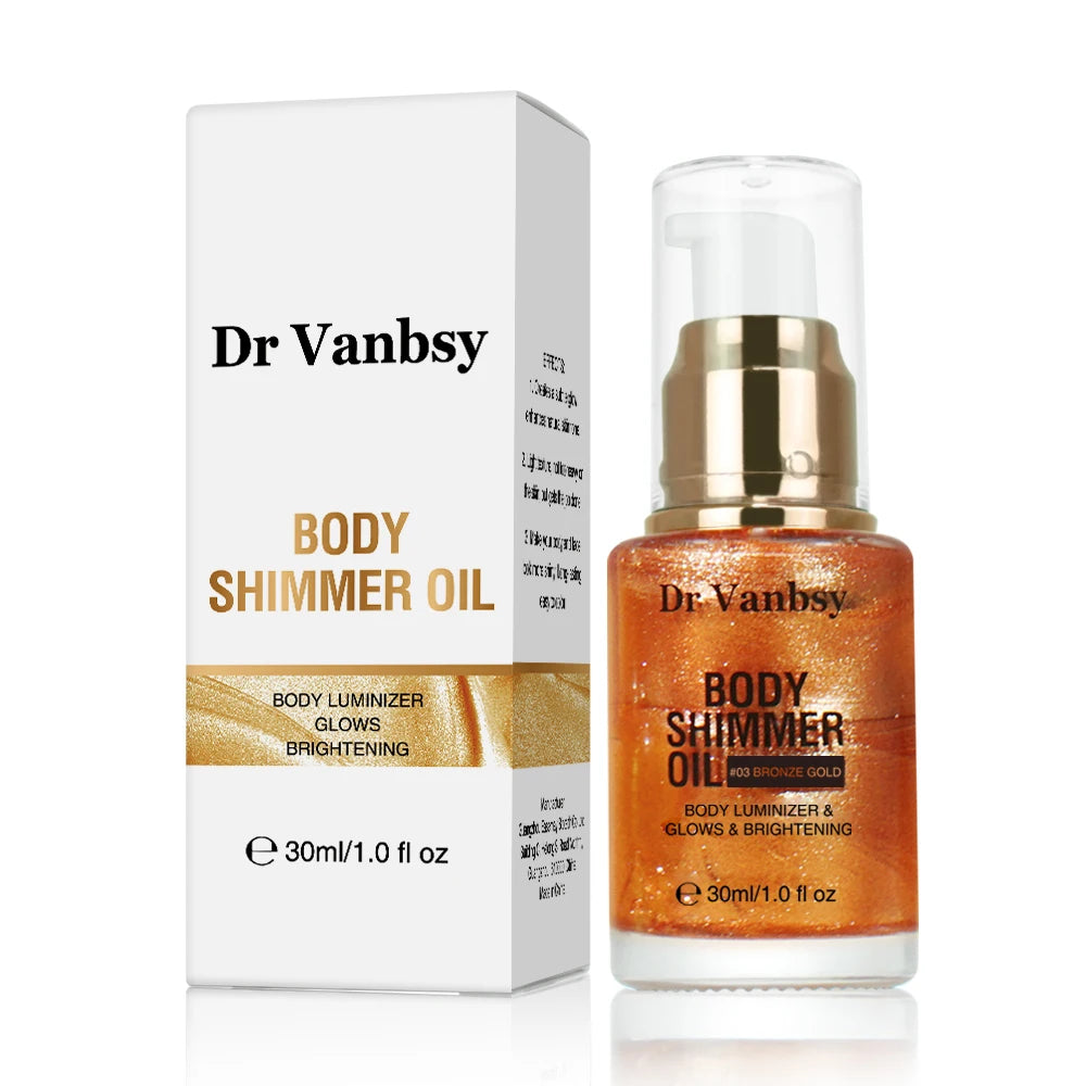 Wholesale Private Label Bronze Shimmer Body Oil Body Glow Shimmering Oil Body Shimmer Spray