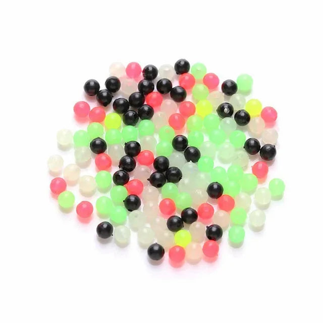 YOUME 6mm & 8mm Plastic round Float Balls Fishing Space Beans Stopper Rigging Beads Plastic Tackle Lure Accessories