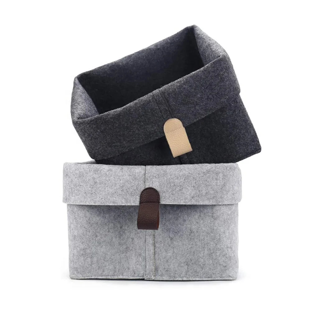Customized Folding Felt Storage Bag Basket Box Felt Cube Bin for Toys and Book